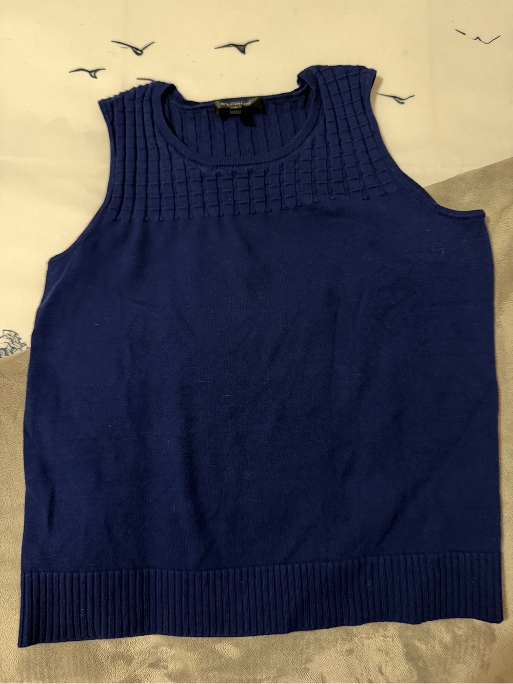 St. John Navy Blue Knit Shell Top